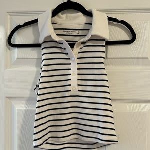Abercrombie & Fitch ribbed crop polo tank S